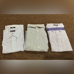 Bundle 3 Mens Dress Shirts Chaps 17 32/33 Hathaway 16.5 SS Bert Pulitzer 16.5 SS